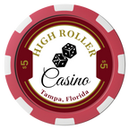High Roller Casino Magnetic Composite Poker Chips - Black / 8 Spot - Back