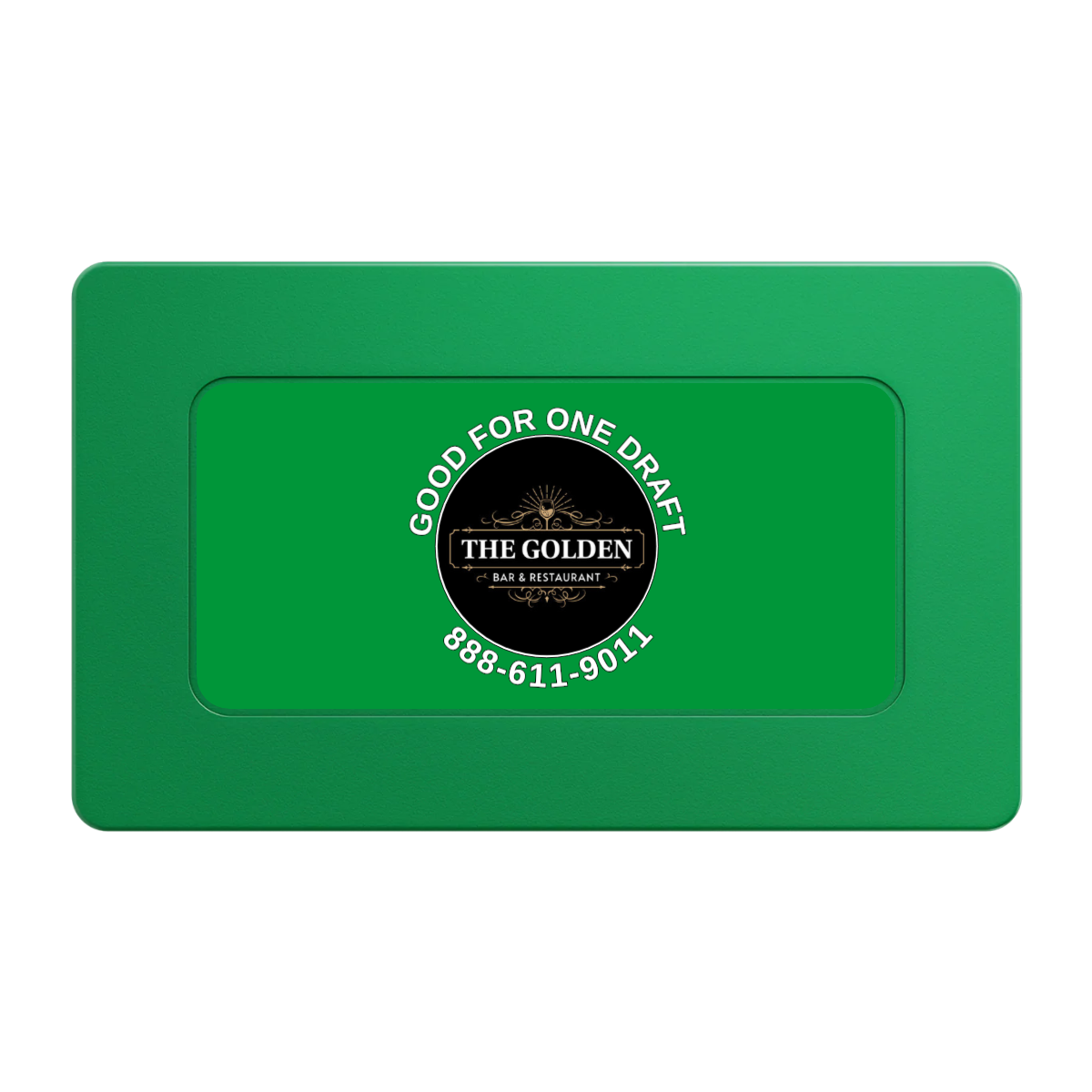 Branded Logo Bar Drink Token Rectangular Poker Chip Plaques - Green - Front