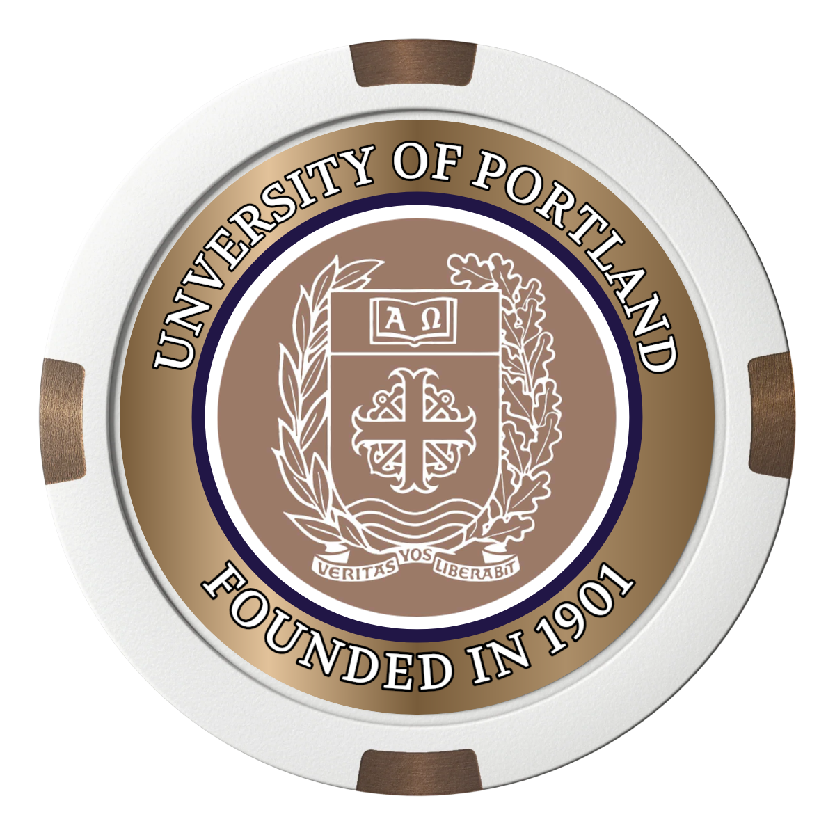 Air Force ROTC Det 695 Composite & Metal Hybrid Poker Chips - White - Back