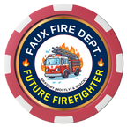 Future Firefighter Magnetic Composite Poker Chips - Black / 8 Spot - Front