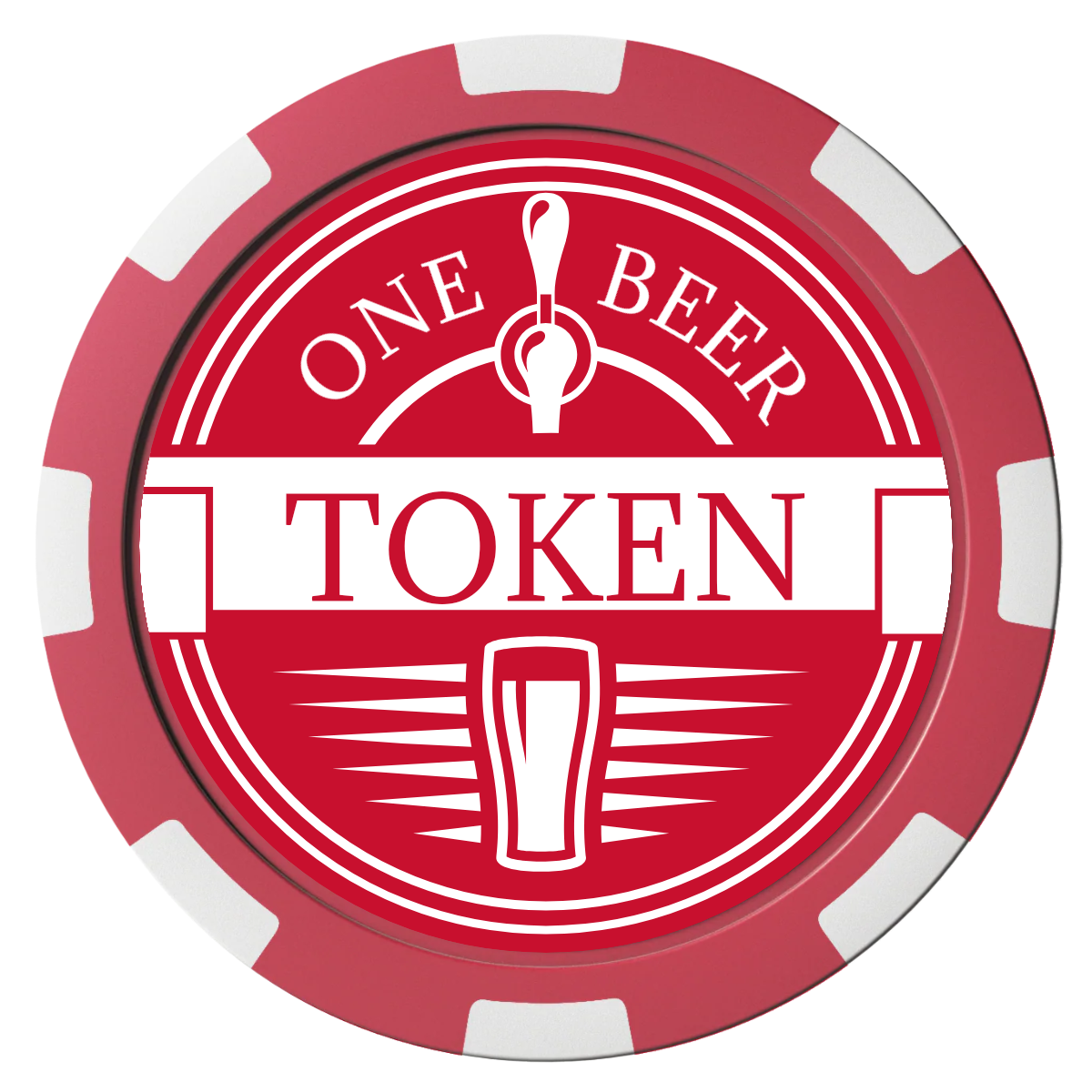 Tap Out Composite Poker Chips - Red / 8 Spot - Front