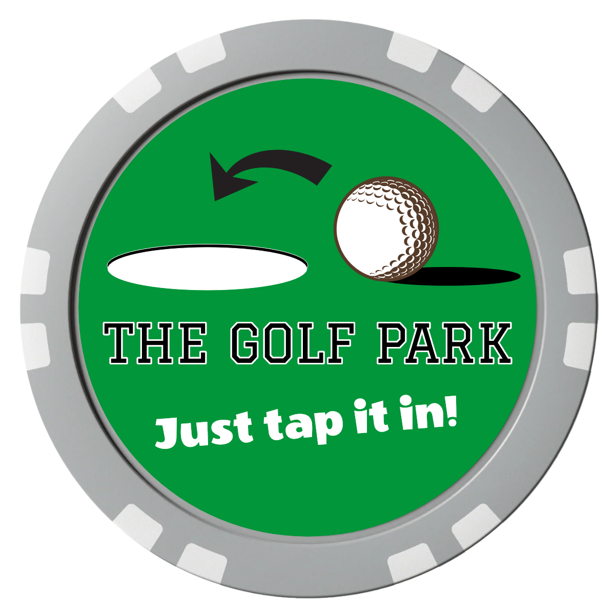 Golf Slogan Composite Poker Chips - Gray / Double Stripe - Front