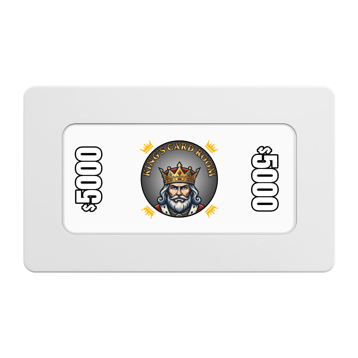 Kings Rectangular Poker Chip Plaques - White - Back