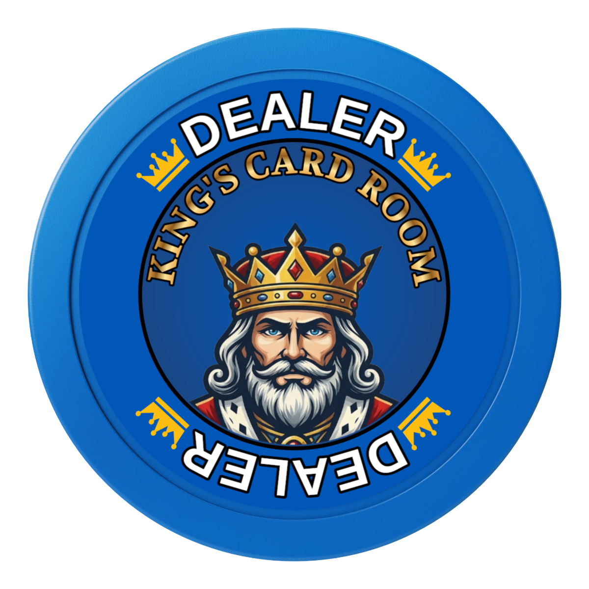 Kings 2" Composite Dealer Button - Blue - Front