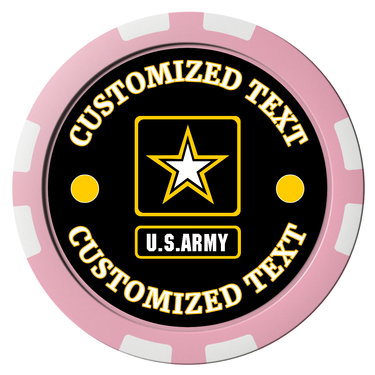 Army Strong Composite Poker Chips - Pink / 8 Stripe - Front