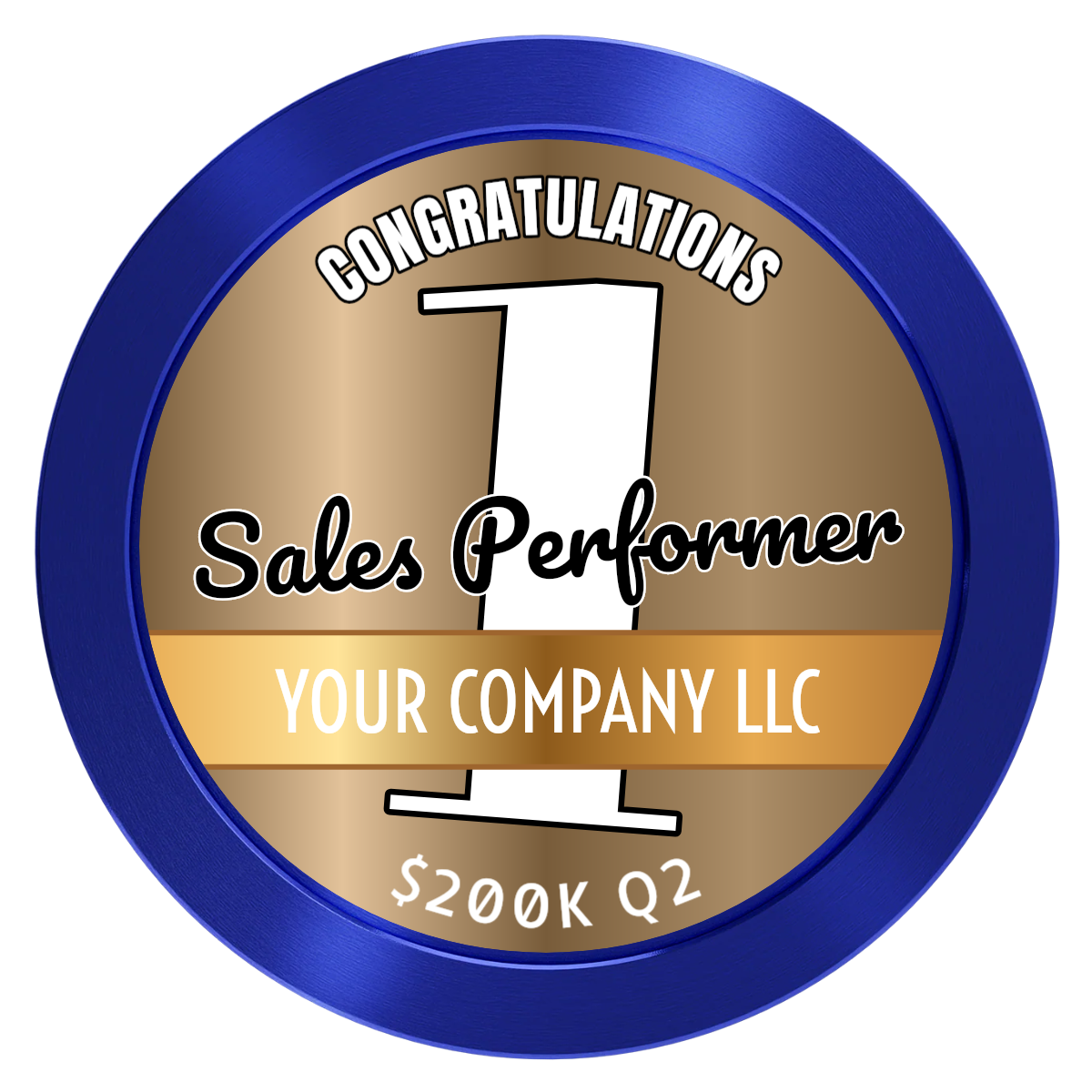 Top Sales Performer Aluminum Poker Chips - Blue - Front