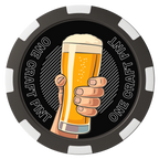 Drink On Us Magnetic Composite Poker Chips - Black / 8 Spot - Front