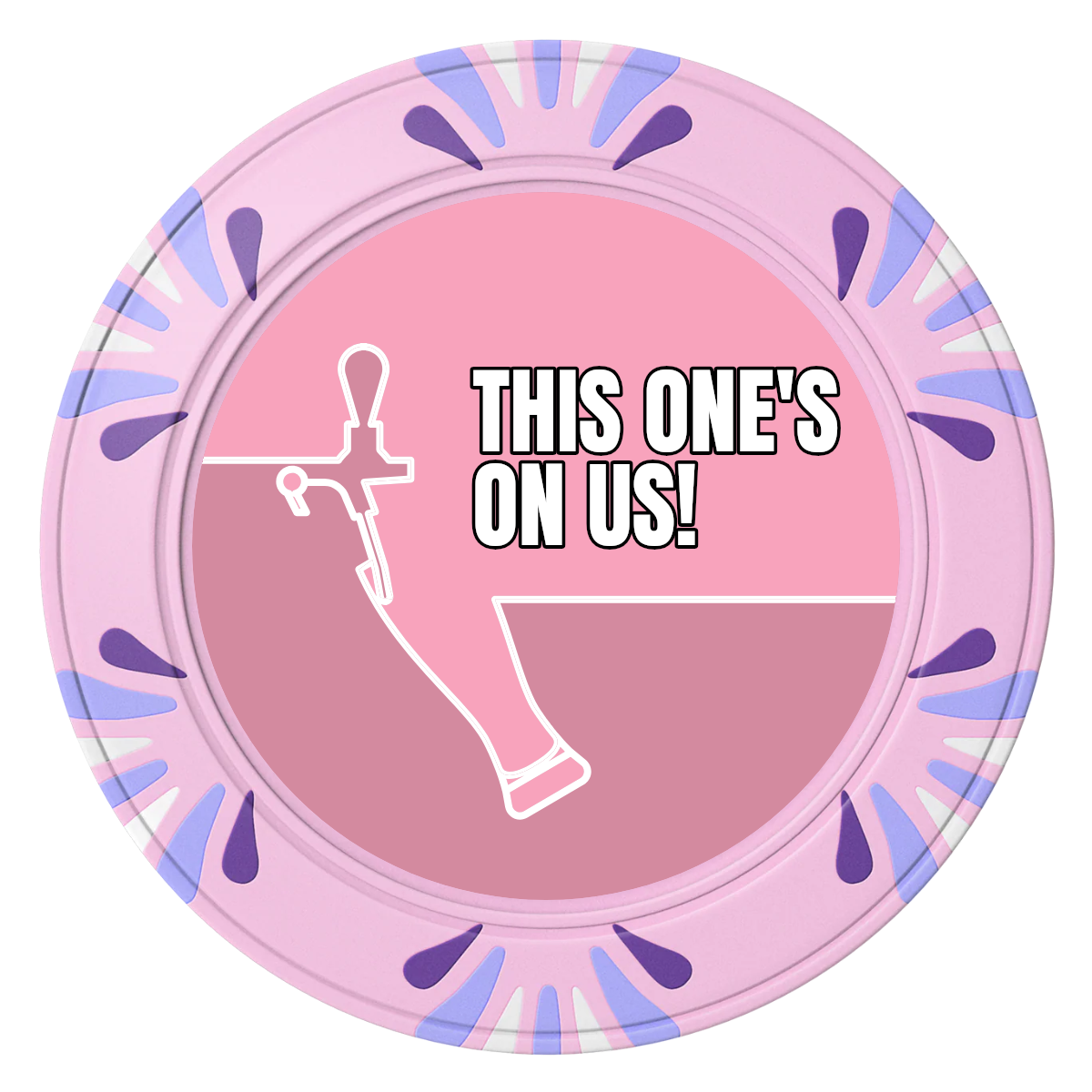 I'd Tap That Clay Poker Chips - Pink / Macau / 40mm - Front