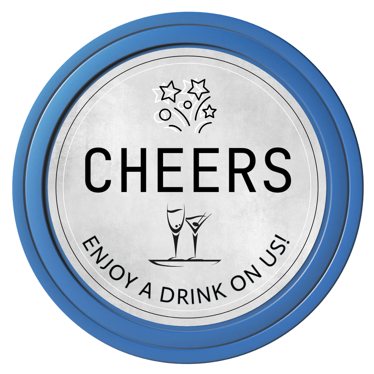 Chique Wedding Token Composite Poker Chips - Blue / Solid - Front