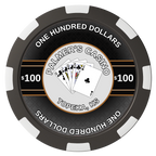 Palmer's Casino Magnetic Composite Poker Chips - Black / 8 Spot - Back