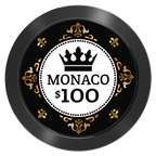 Monaco #001 Aluminum Poker Chips - Black - Front