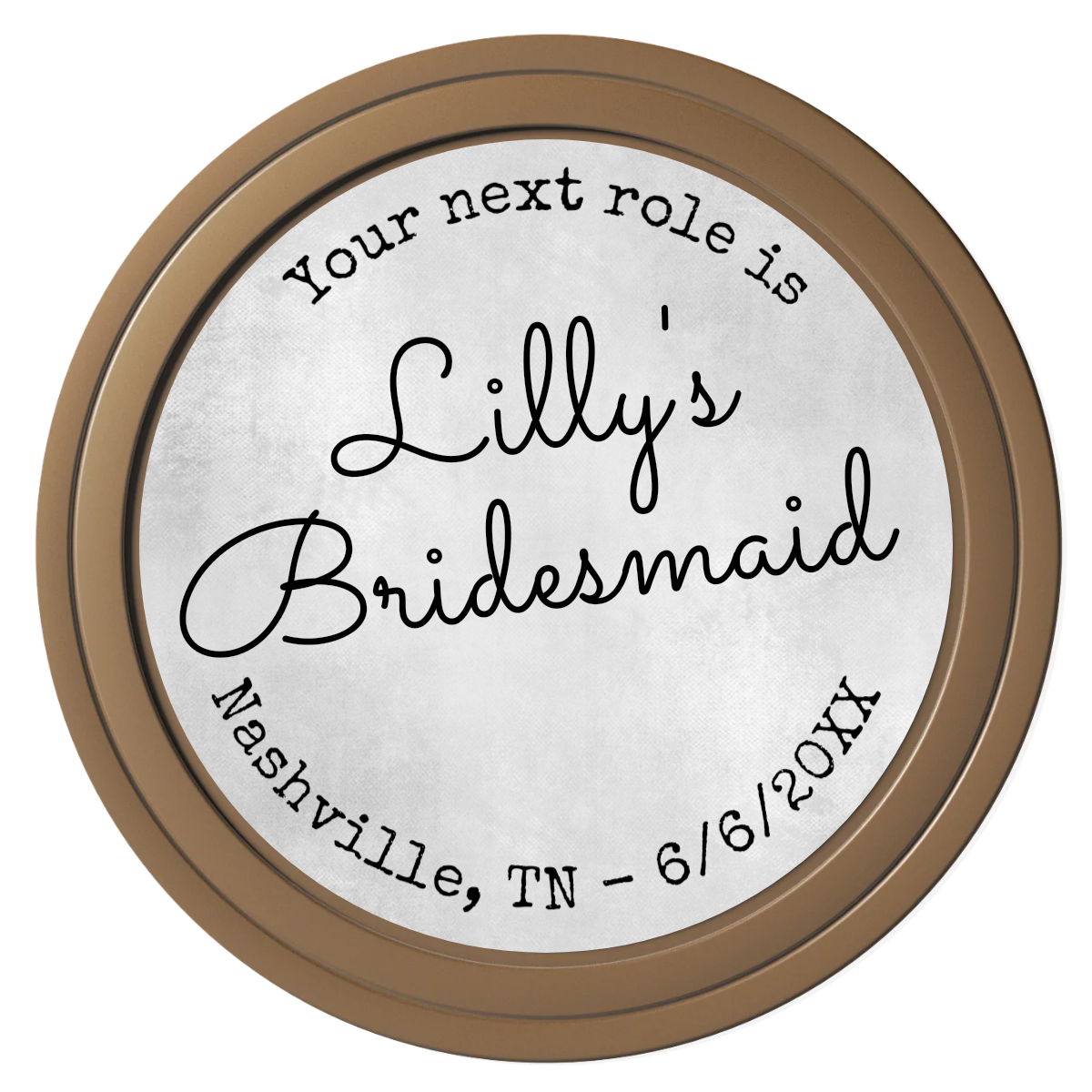 Be My Bridesmaid Simple Composite Poker Chips - Brown / Solid - Front