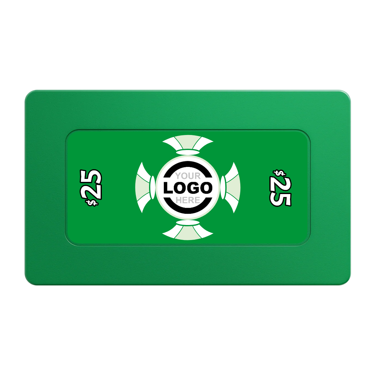Alan Baker 4-2S A Rectangular Poker Chip Plaques - Green - Back