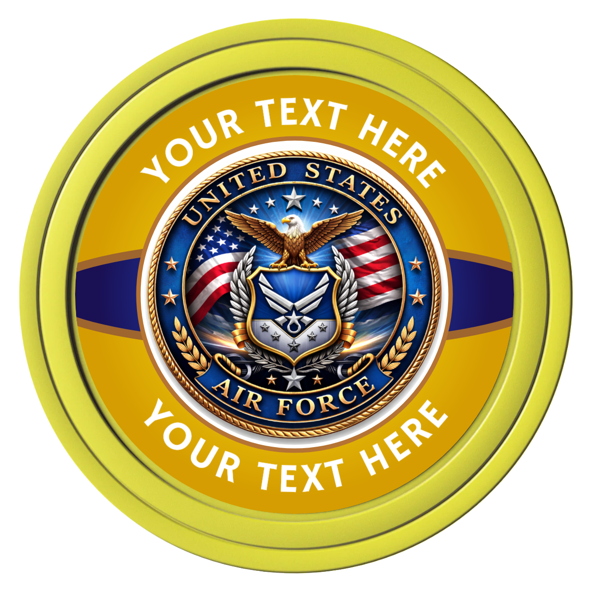 Air Force Composite Poker Chips - Yellow / Solid - Front