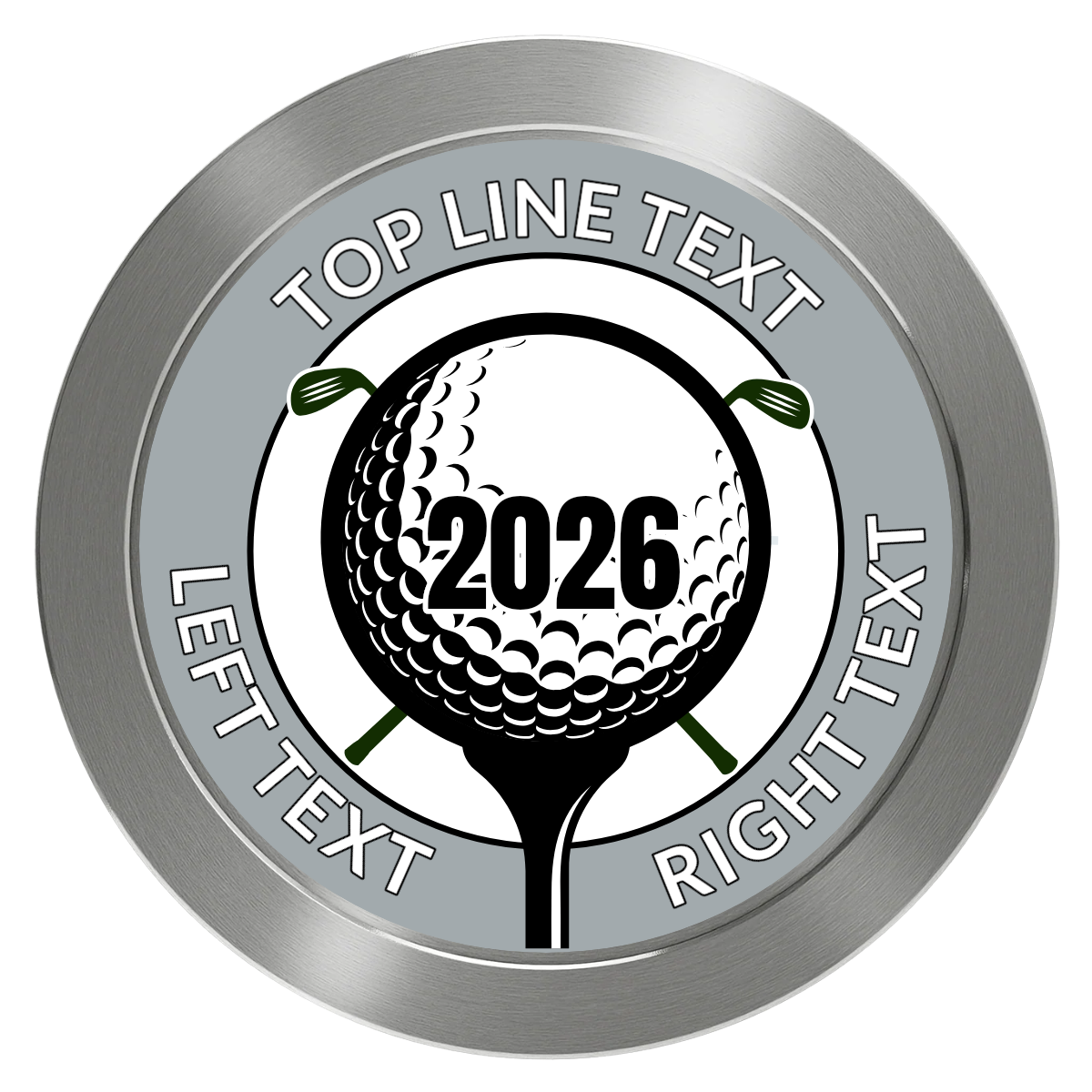 Tee it up Aluminum Poker Chips - Silver - Back