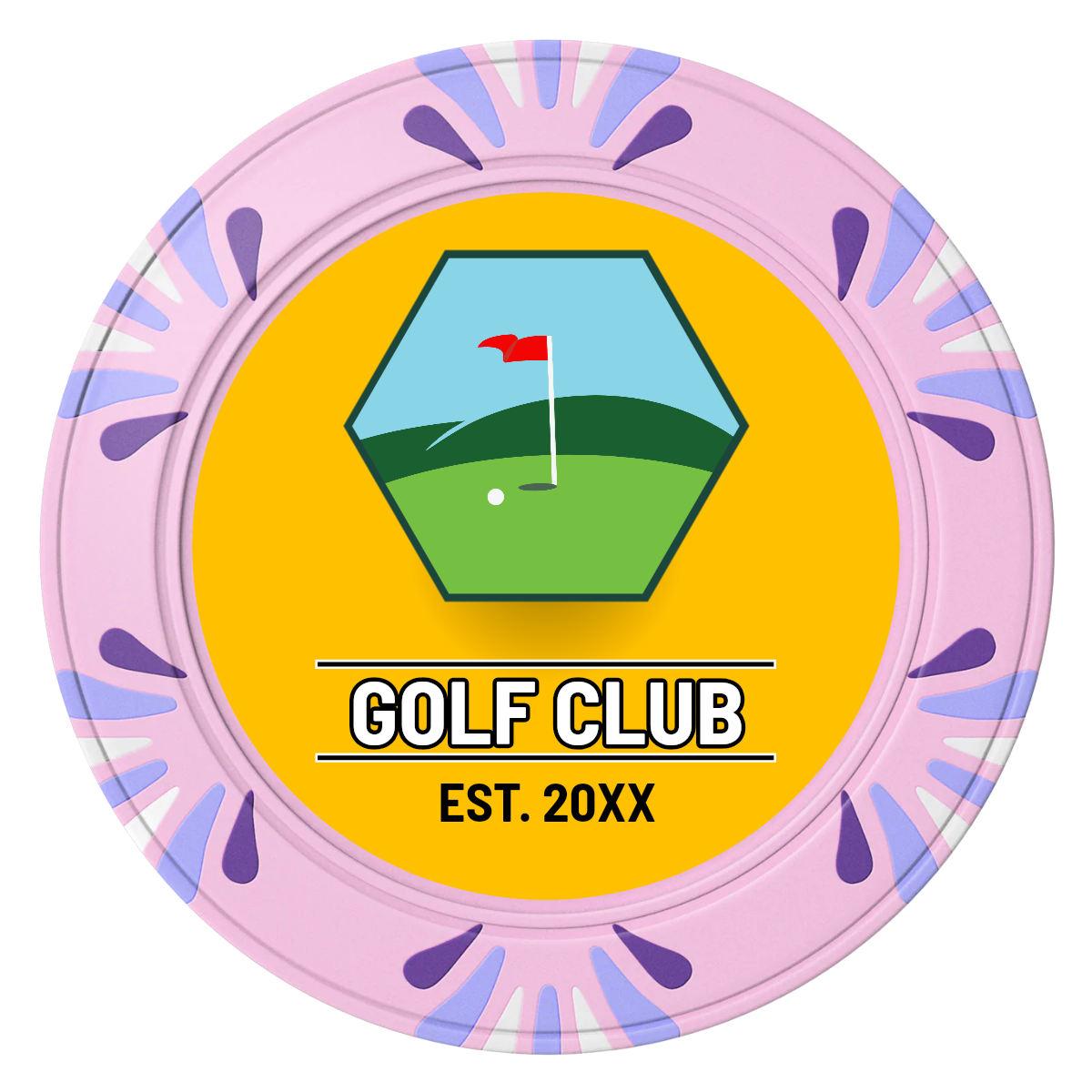 Birdy Bevy Clay Poker Chips - Pink / Macau / 40mm - Front