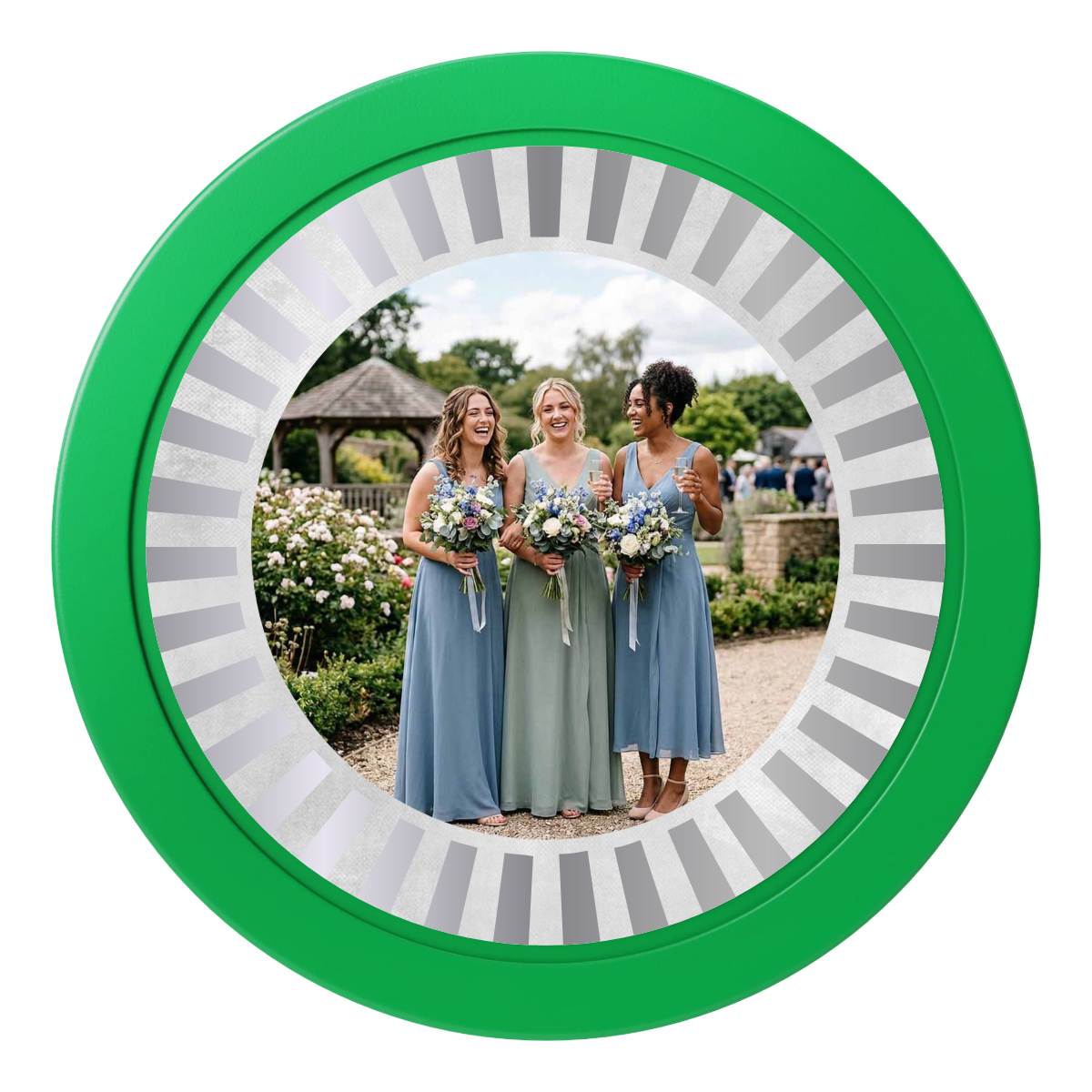 Be My Bridesmaid Simple 2" Oversized Poker Chips - Green - Back