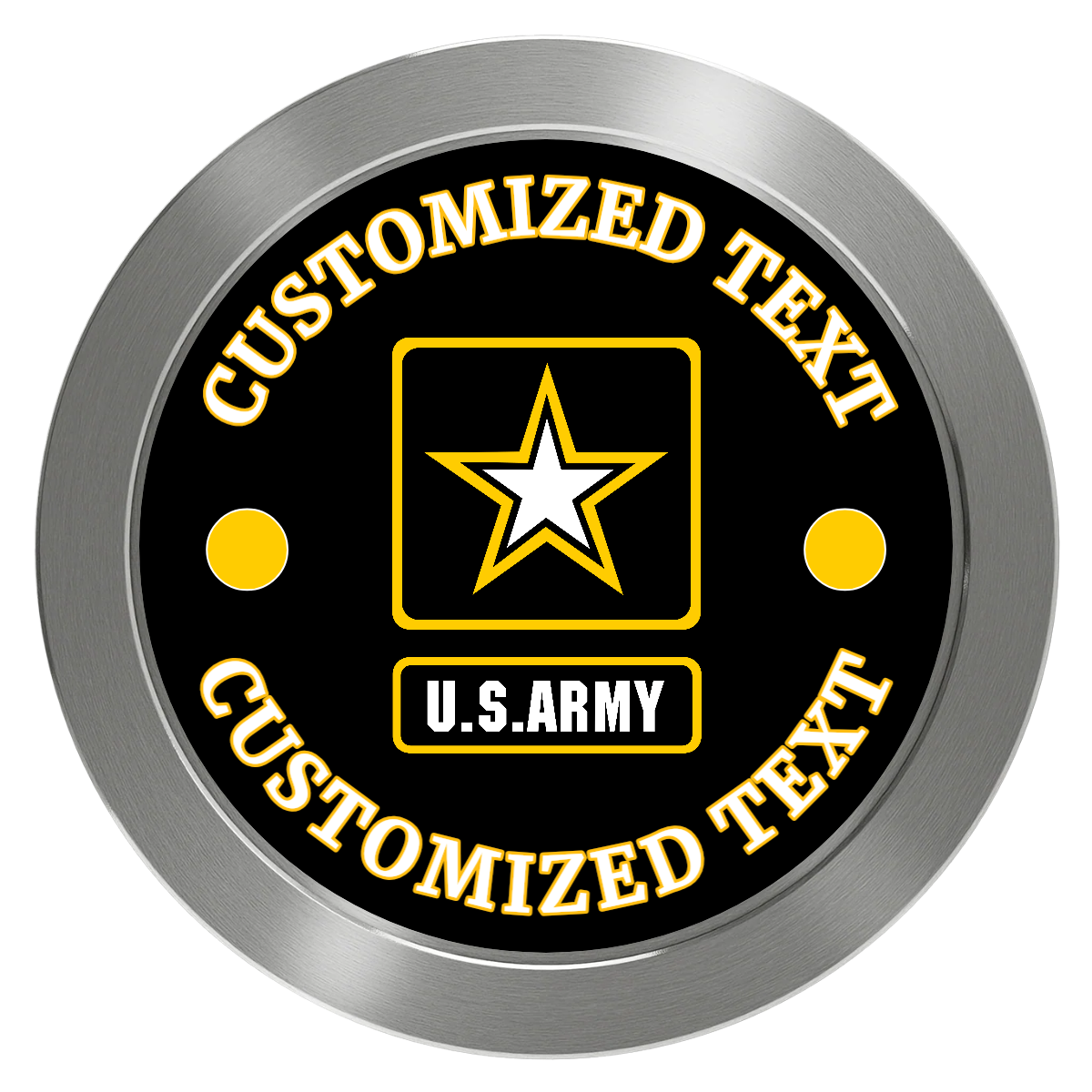 Army Strong Aluminum Poker Chips - Silver - Back