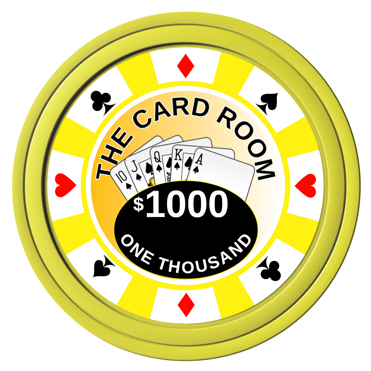 A Suitable Design Composite Poker Chips - Yellow / Solid - Front