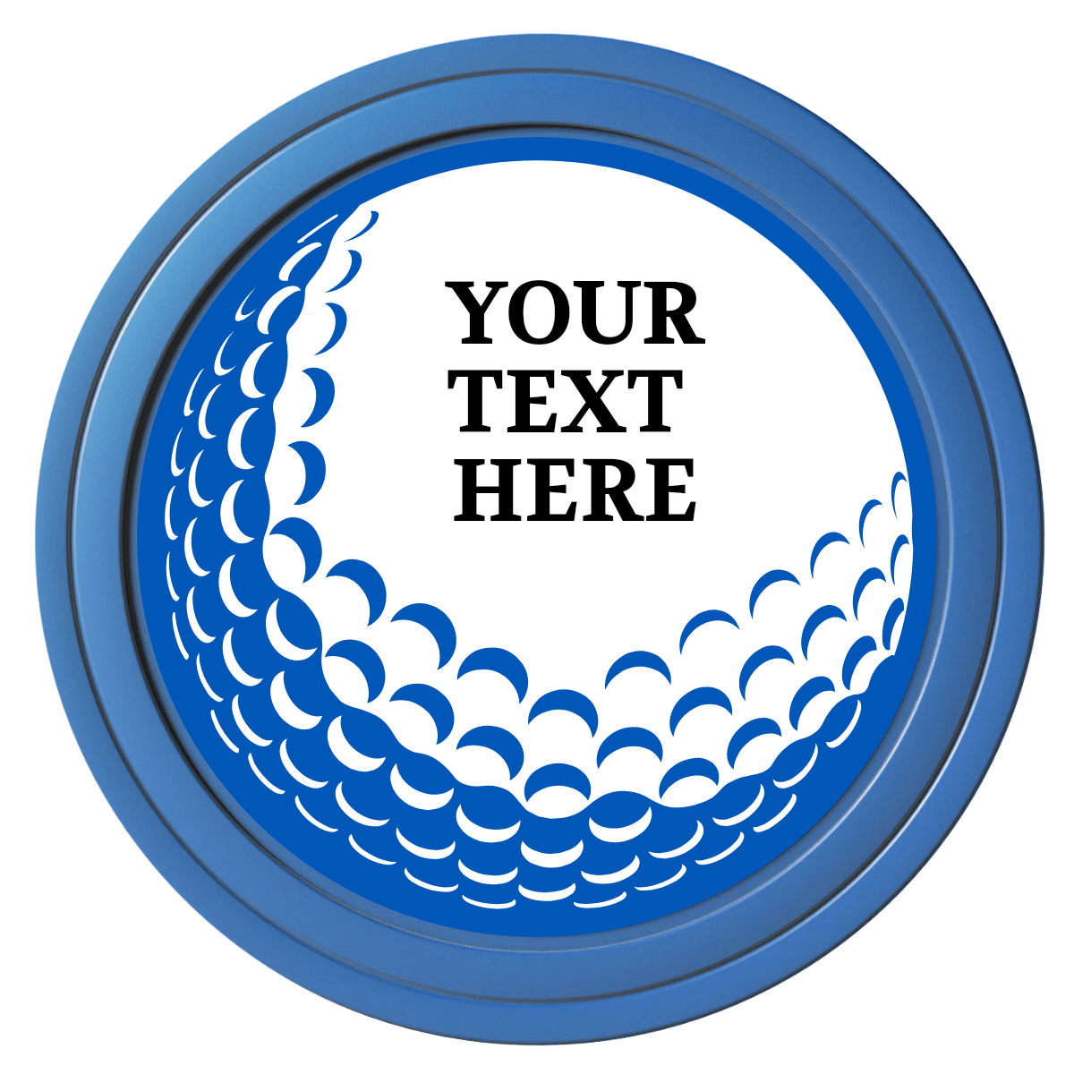 Hole In One Composite Poker Chips - Blue / Solid - Back