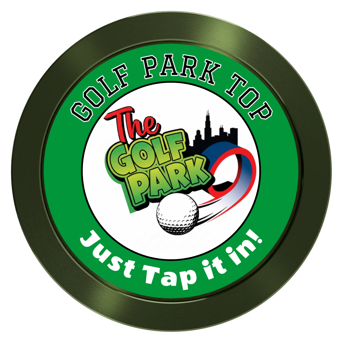 Golf Slogan Aluminum Poker Chips - Green - Back