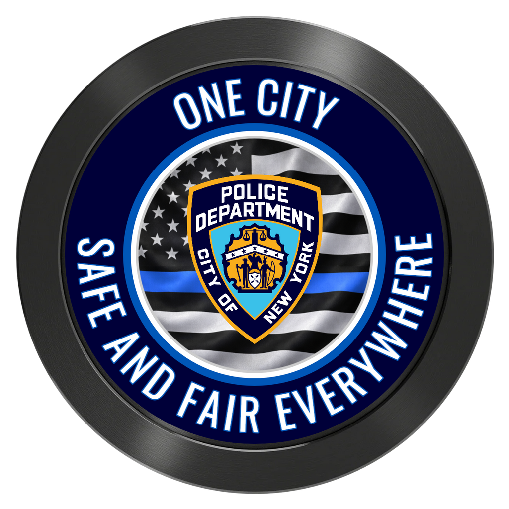 NYPD Safe and Fair Aluminum Poker Chips - Black - Back