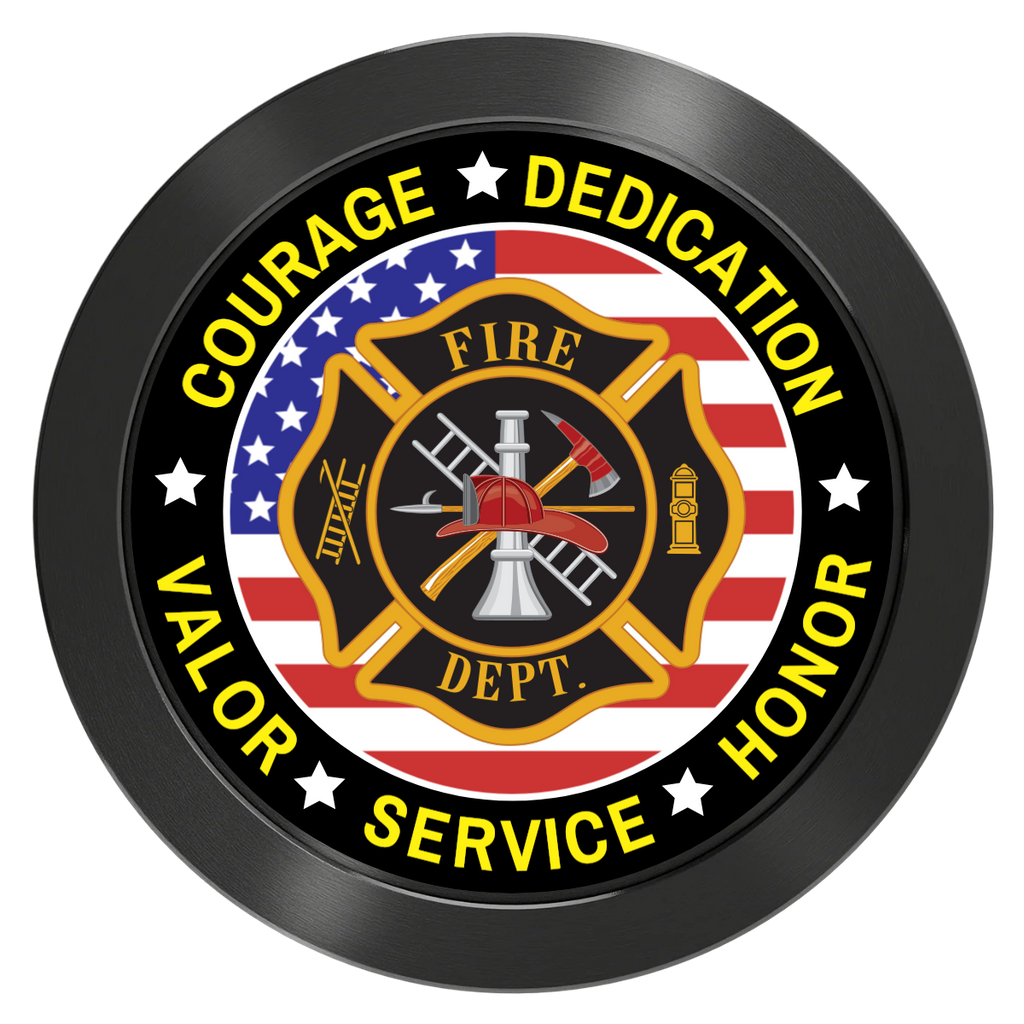 Firefighter Maltese Cross Aluminum Poker Chips - Black - Back