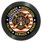 Firefighter Maltese Cross Aluminum Poker Chips - Black - Back