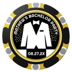 Bachelor No More Bowtie Clay Poker Chips - Black / Monte Carlo / 40mm - Front