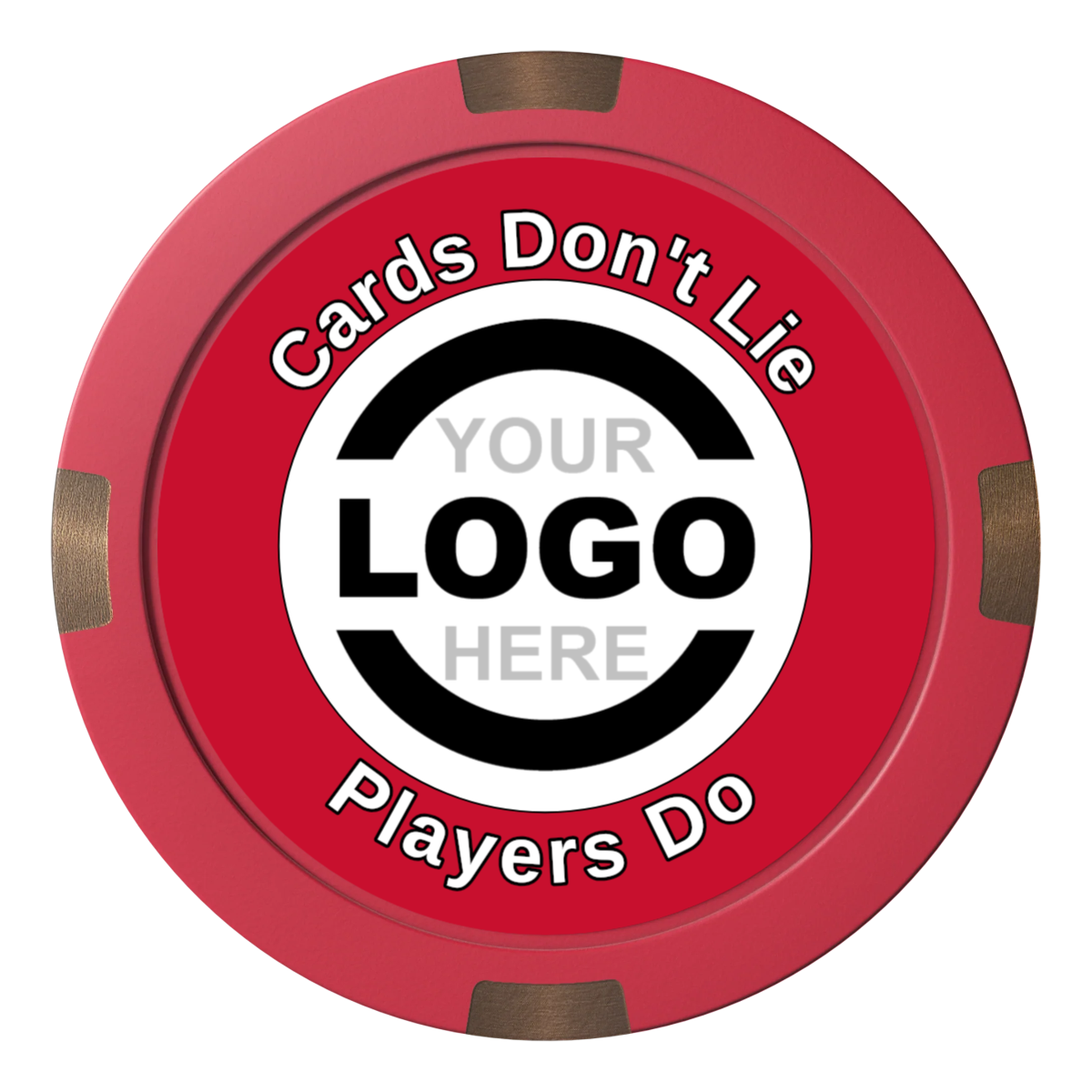 Branded Logo Composite & Metal Hybrid Poker Card Protectors - Red - Back