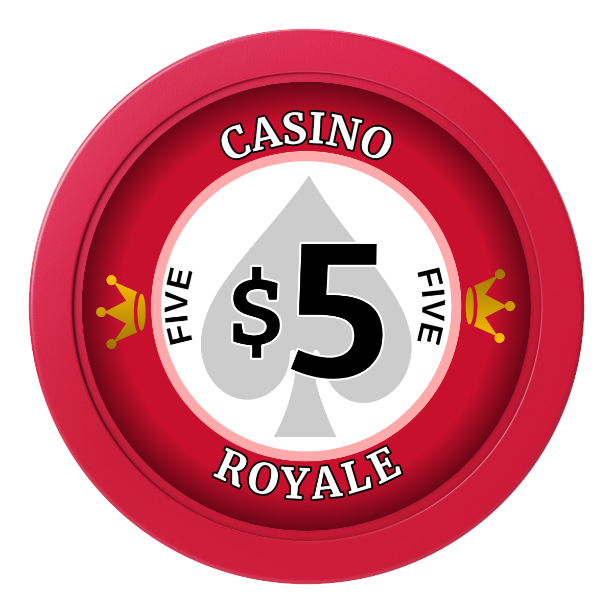 Casino Royale 2" Oversized Poker Chips - Red - Back