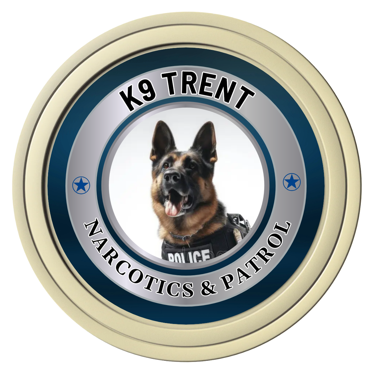 K-9 Trent Composite Poker Chips - Ivory / Solid - Front