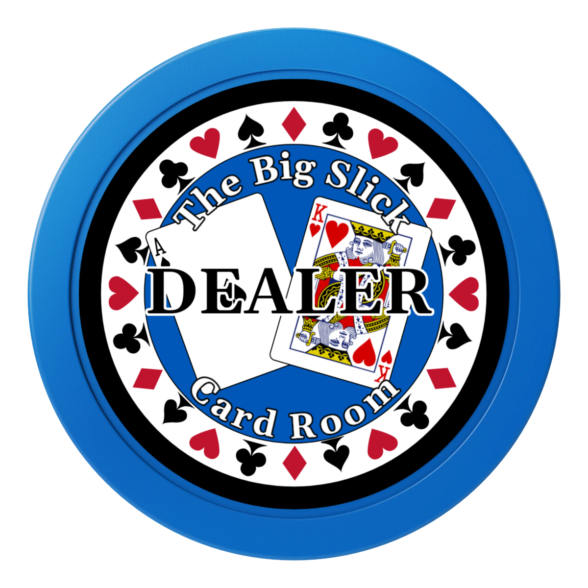 AK Big Slick 2" Composite Dealer Button - Blue - Back