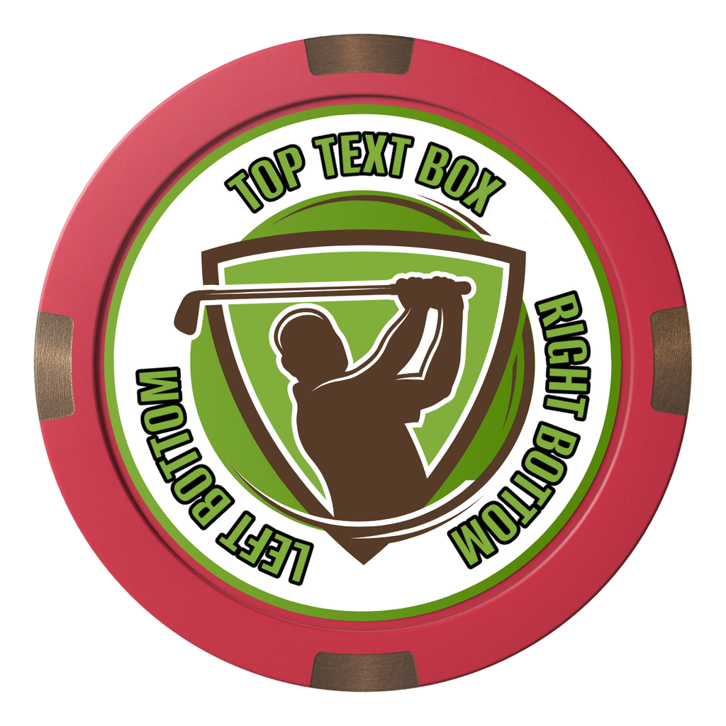 The Golfer Composite & Metal Hybrid Poker Chips - Red - Back
