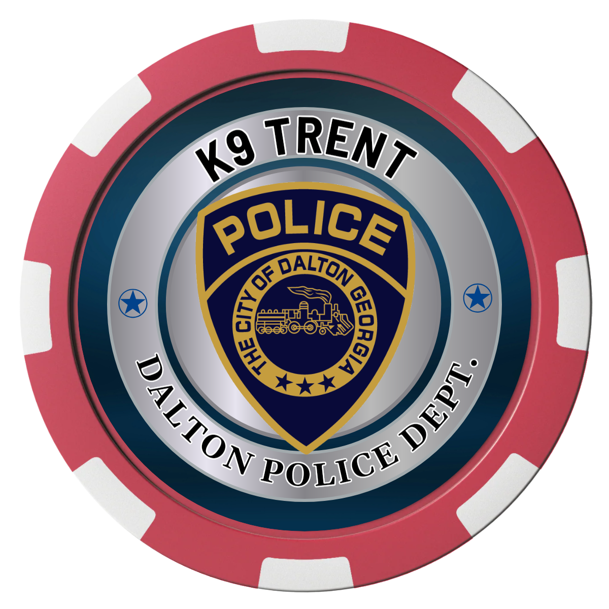 K-9 Trent Magnetic Composite Poker Chips - Red / 8 Spot - Back