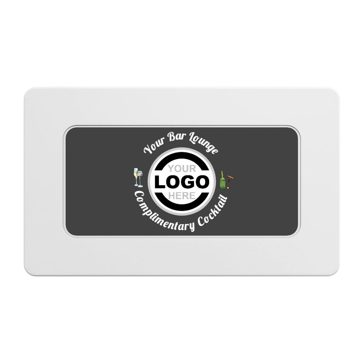 Fancy Drink Rectangular Poker Chip Plaques - White - Back