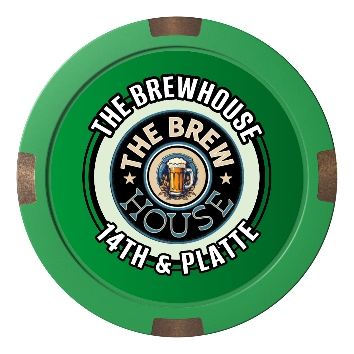 Ice Cold Beer Drink Token Composite & Metal Hybrid Poker Chips - Green - Back
