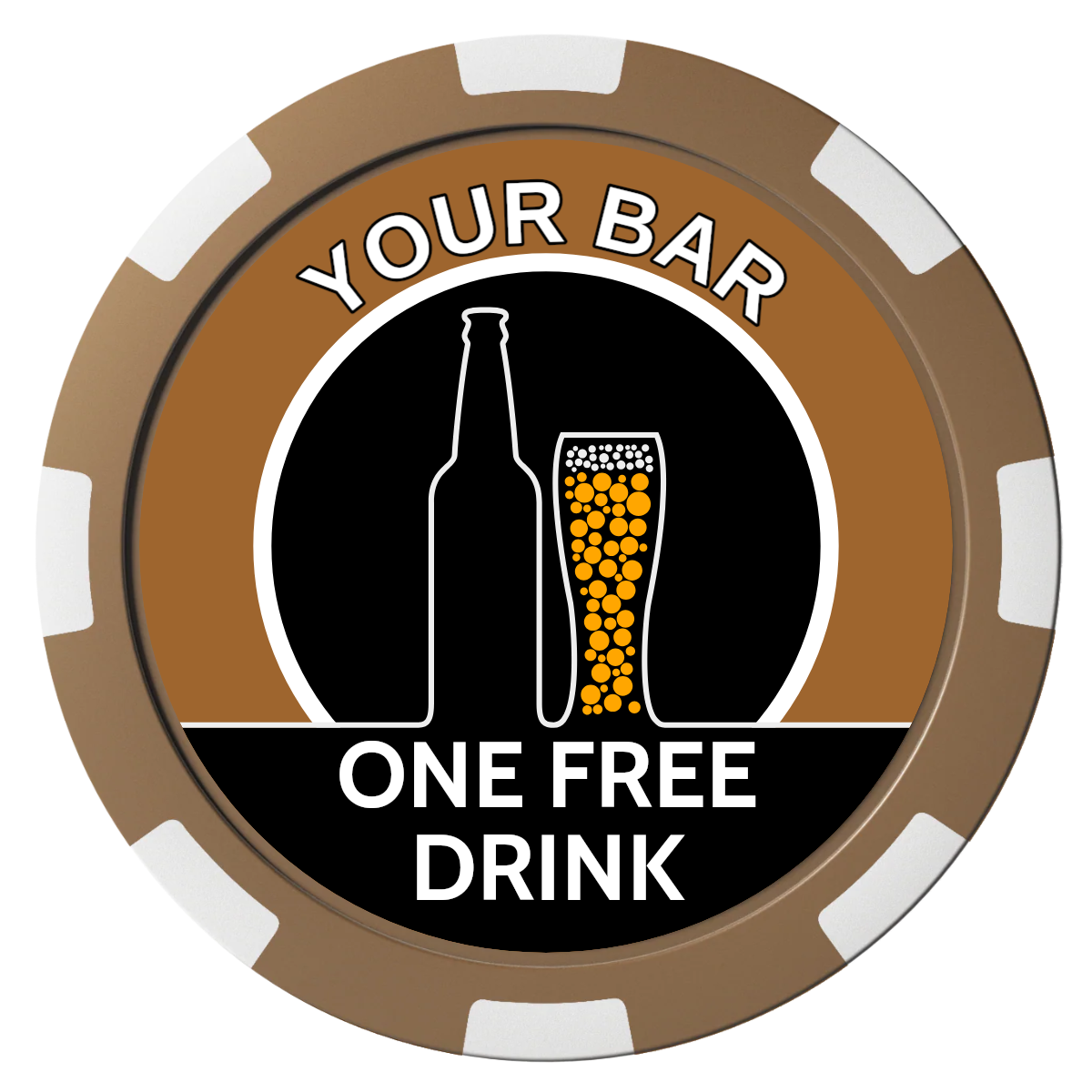 Beer and Glass Composite Poker Chips - Brown / 8 Spot - Back