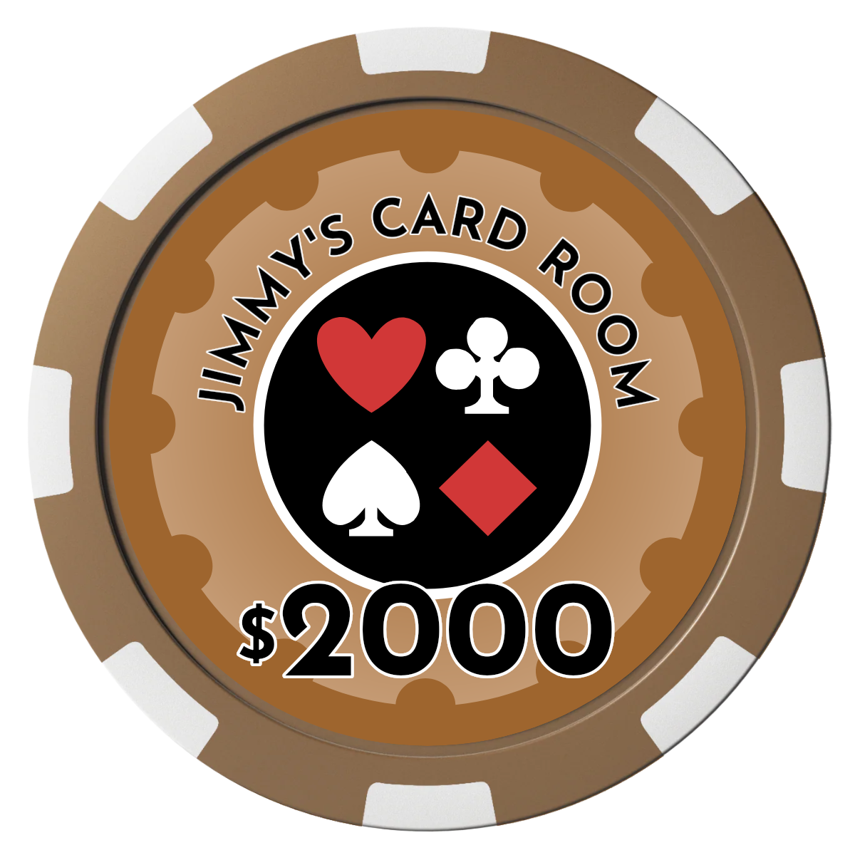 Your Four Suits Composite Poker Chips - Brown / 8 Spot - Front