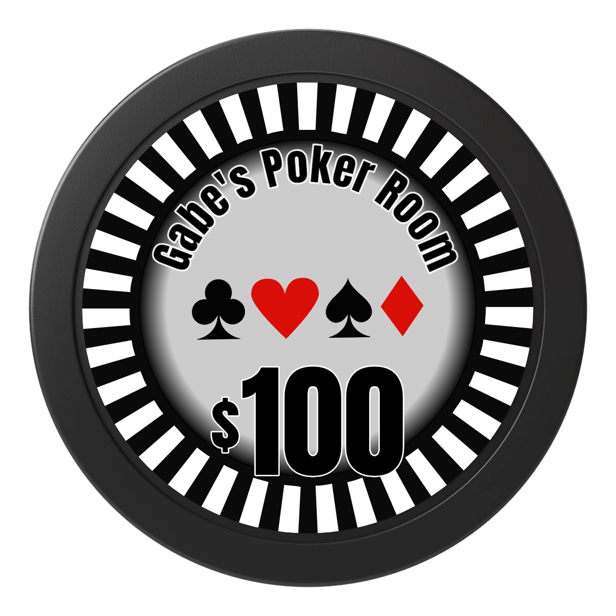 Gabe's Poker Room 2" Oversized Poker Chips - Black - Front