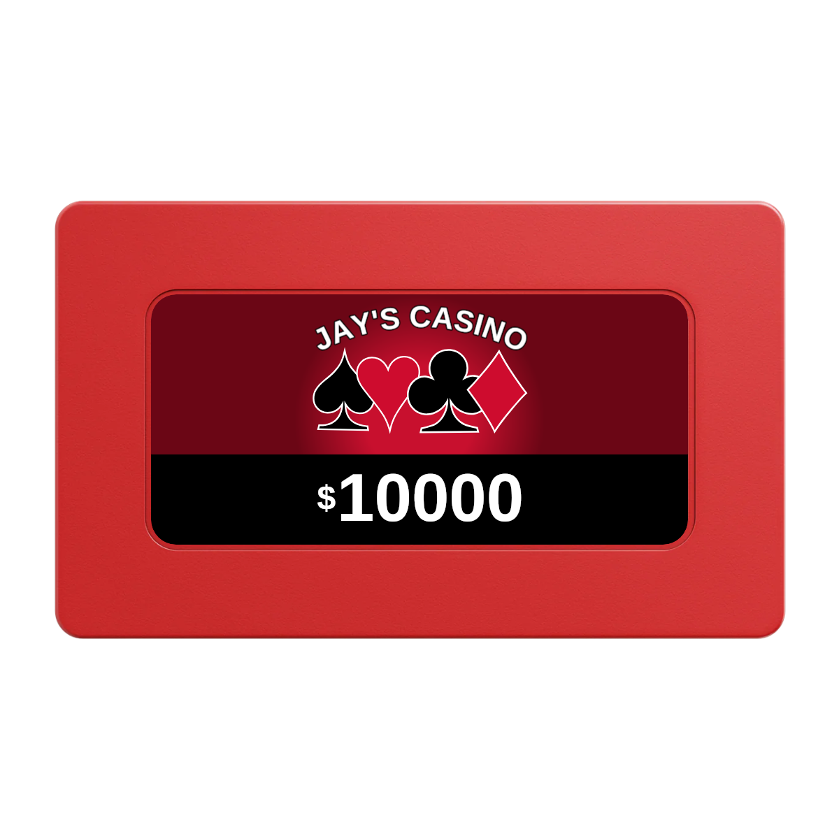 Jay's Casino Rectangular Poker Chip Plaques - Red - Back