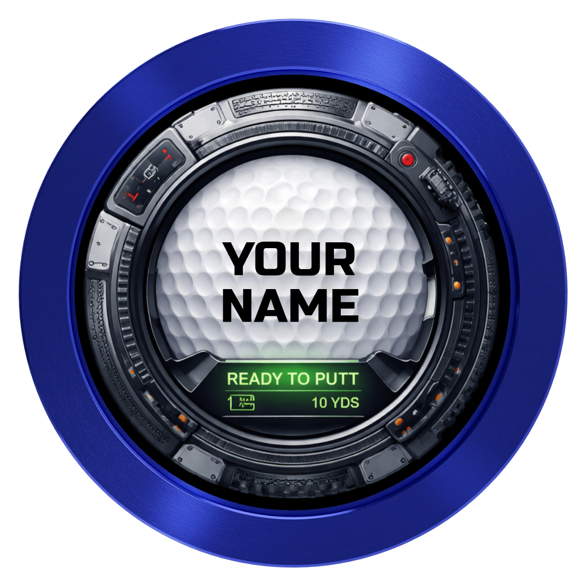 Auto Marked IV Aluminum Poker Chips - Blue - Front