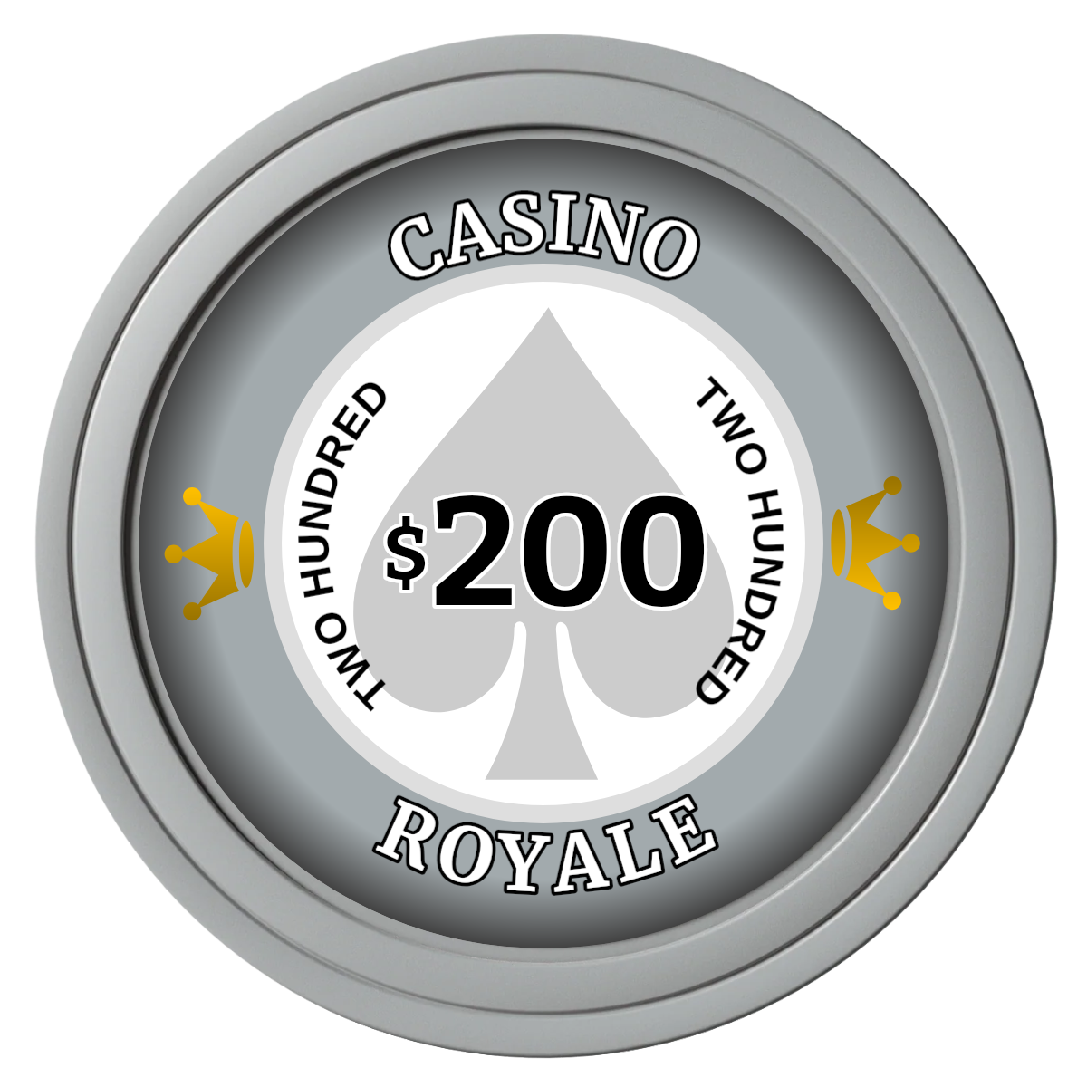 Casino Royale Composite Poker Chips - Gray / Solid - Front