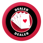 4 Aces Poker Room 2" Composite Dealer Button - Red - Back