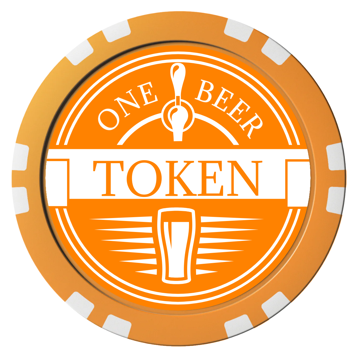 Tap Out Composite Poker Chips - Orange / Double Stripe - Front