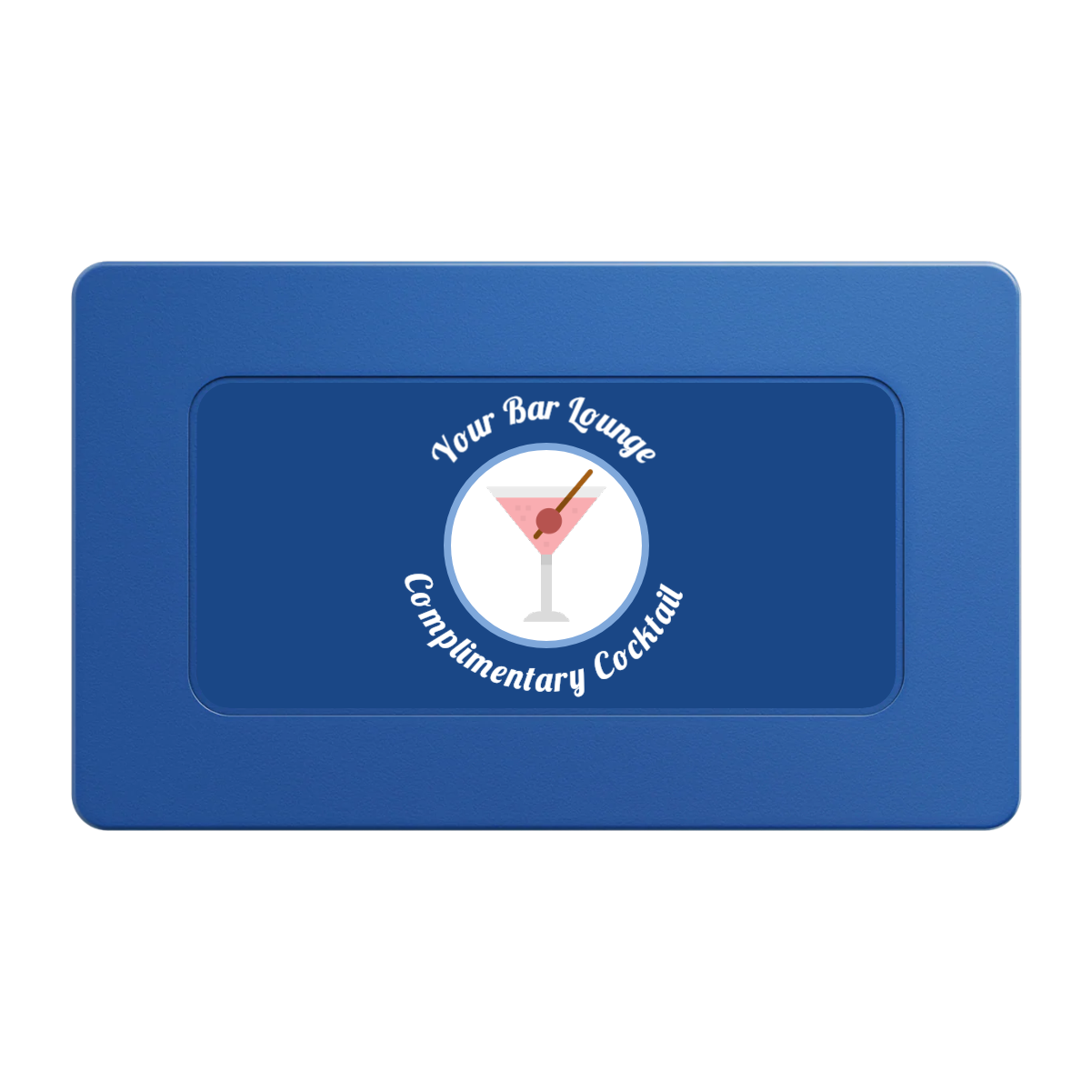Fancy Drink Rectangular Poker Chip Plaques - Blue - Front