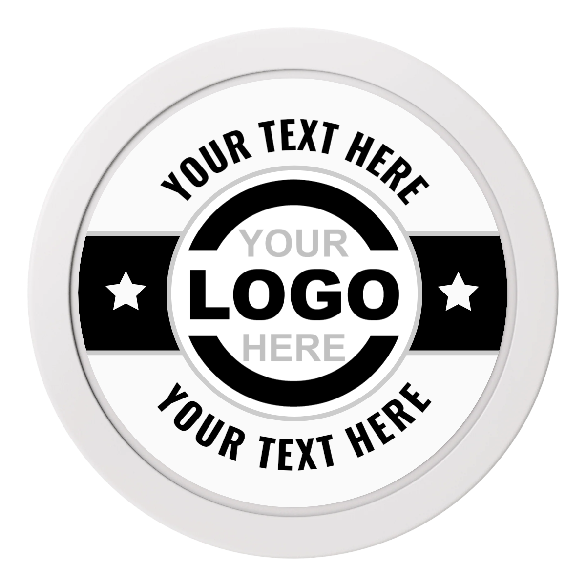 Star Banner 2" Oversized Poker Chips - White - Front