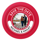 Save the Date Photo QR Code 2" Oversized Poker Chips - Red - Front
