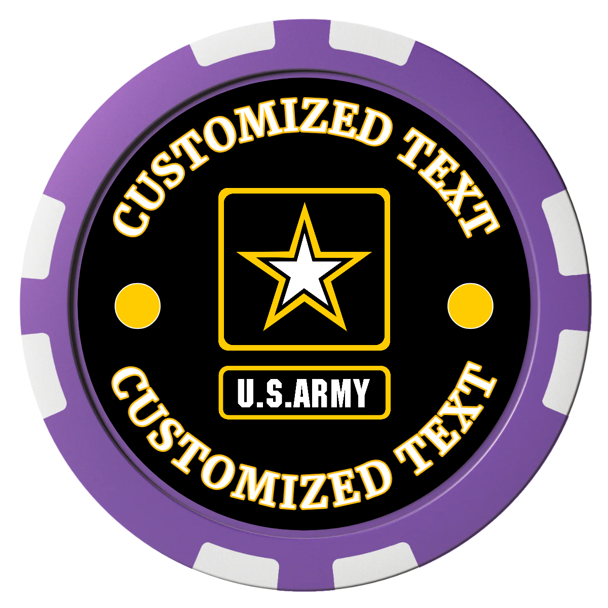 Army Strong Composite Poker Chips - Purple / 8 Stripe - Front