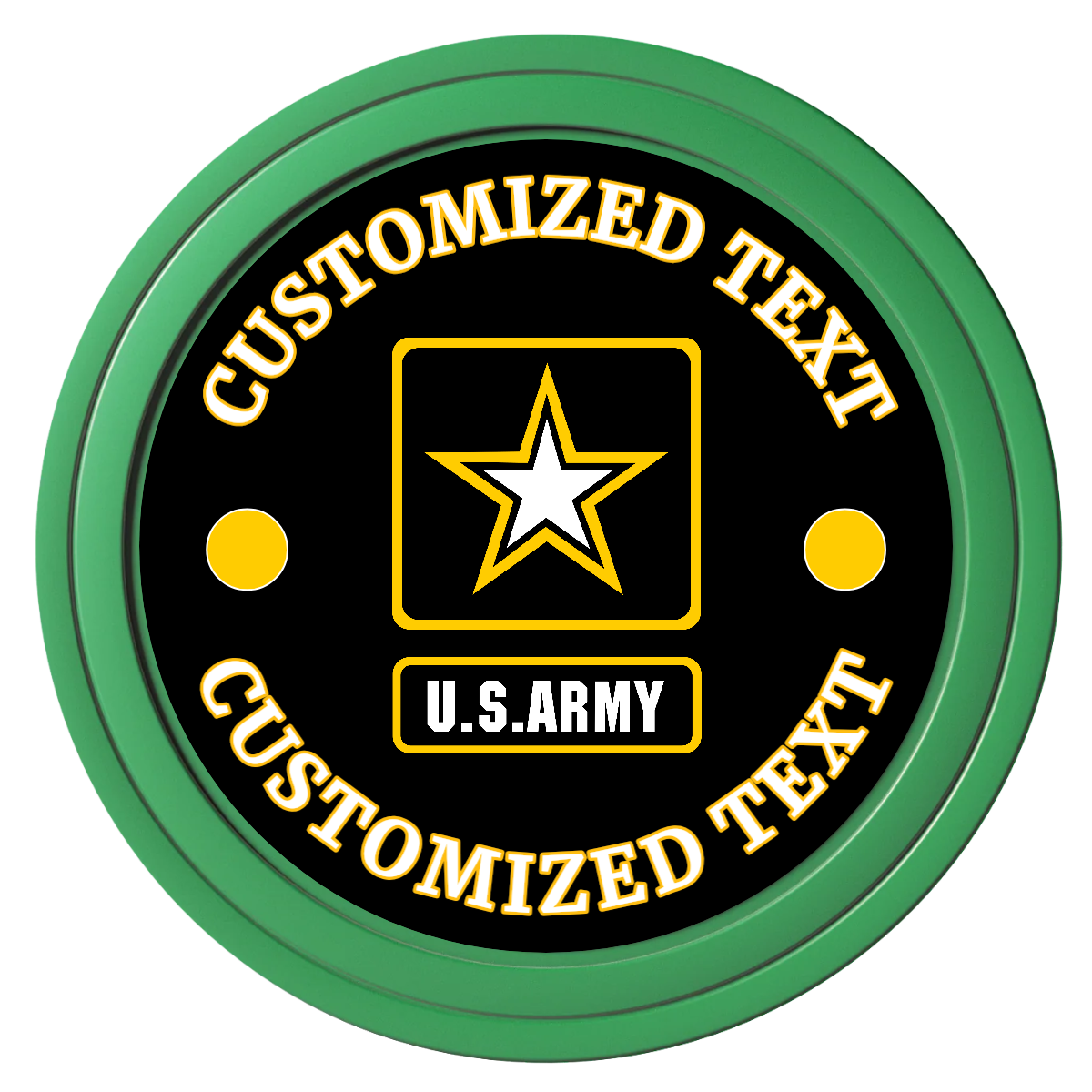 Army Strong Composite Poker Chips - Green / Solid - Front